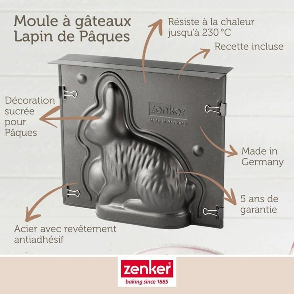 Zenker 3D Easter Bunny cake pan set 2-piece 600 ml