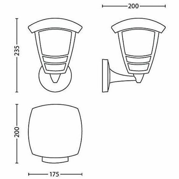 Philips myGarden Creek Outdoor Wall Light Black E27