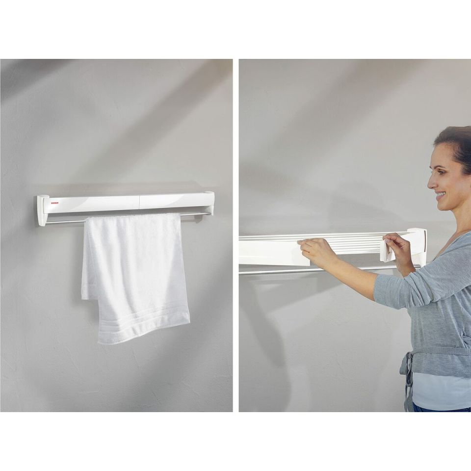 Leifheit Telegant 36 Protect Plus wanddroogrek wit