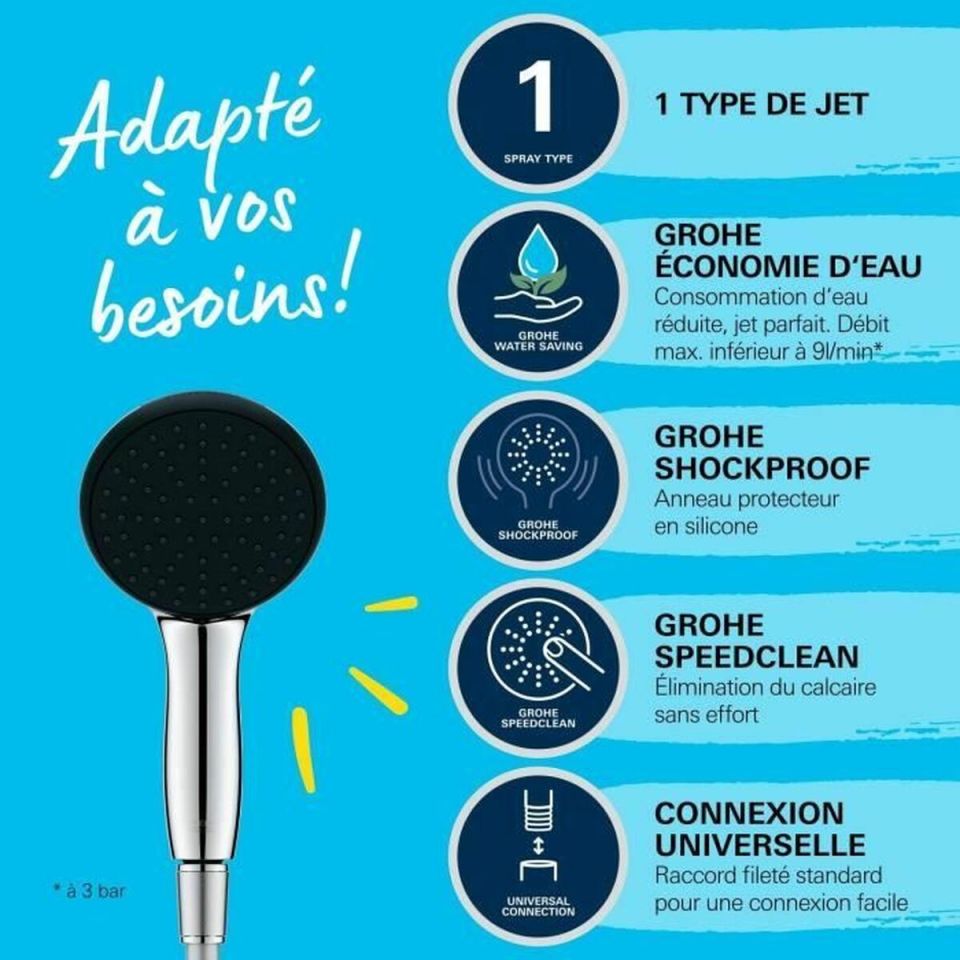 GROHE Vitalio Start 110 handdouche met slang 150 cm chroom