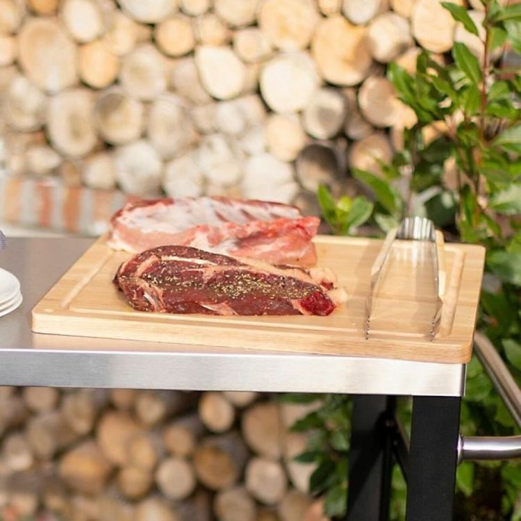 Livoo MES141 XXL cutting board rubber wood 46 x 46 cm