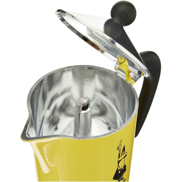 Bialetti Rainbow Yellow 6 cup aluminum coffee pot / moka pot