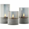 Brilliant Bougie G92635A93 LED kaarsenset 3 stuks grijs/rookglas IP44