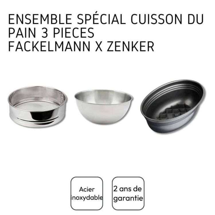 Fackelmann bread baking set with bowl, strainer and bread mold 3-piece