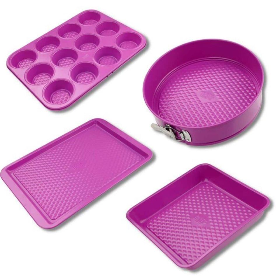 Fackelmann Tasty Pâtisserie bakvormenset fuchsia 4-delig