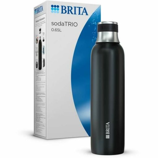 BRITA sodaTRIO stainless steel small thermos black 0.65L SV 3000 3000 W Black | Huisbest.nl