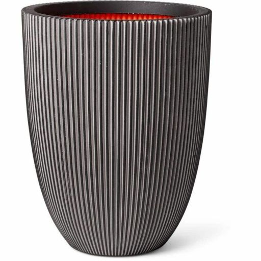 Capi Europe Vase Elegant Low Groove NL anthracite Ø46 x H58 cm 66L Founder Capi Europe Plastic Circular | Huisbest.nl