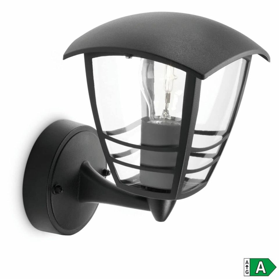 Philips myGarden Creek Outdoor Wall Light Black E27