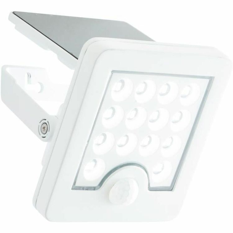 Brilliant Luton solar wall light with sensor white IP65