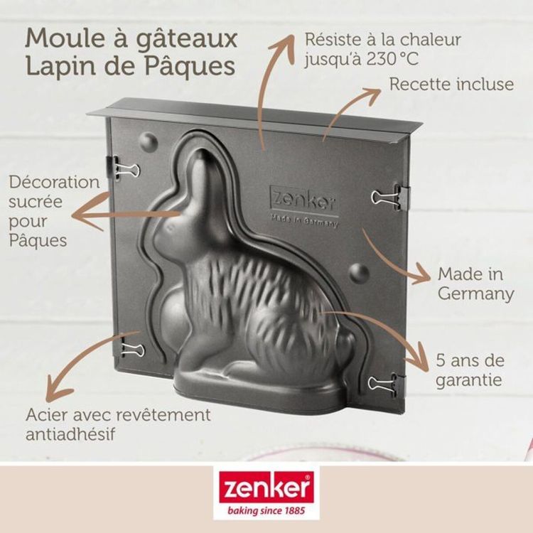 Zenker 3D Easter Bunny cake pan set 2-piece 600 ml