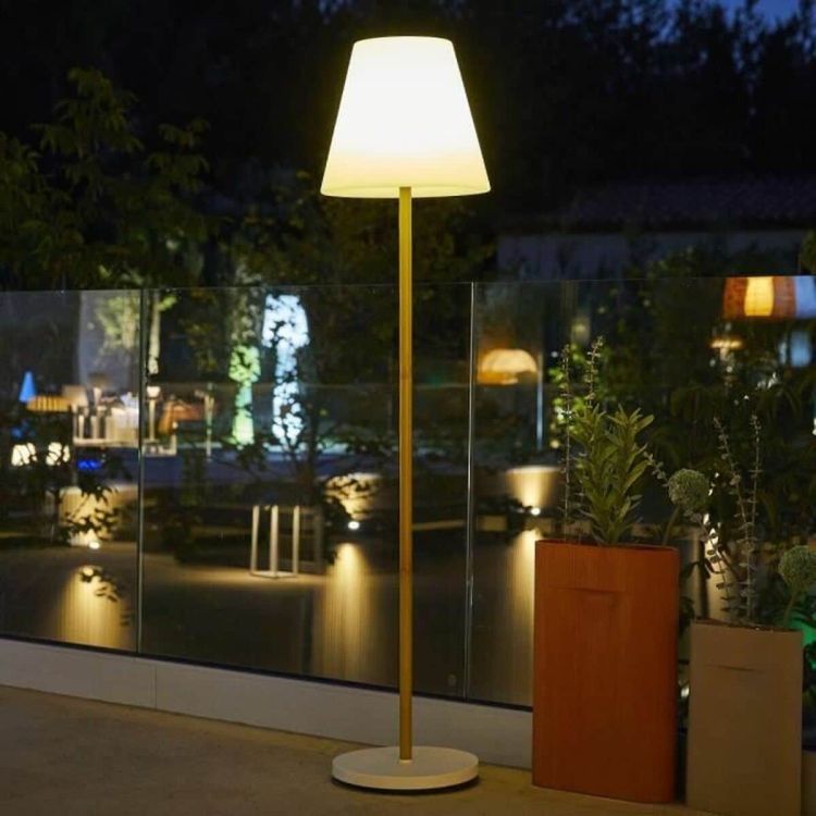 Lumisky Standy Wood Solar vloerlamp wit 150 cm