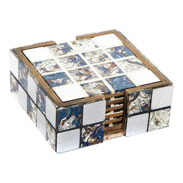 Onderzetters DKD Home Decor Hars Hout MDF (6 pcs) | Huisbest.nl