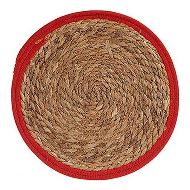 Placemat Rood Bruin 35 x 1 x 35 cm Natuurlijk (Ø 35 cm) | Huisbest.nl