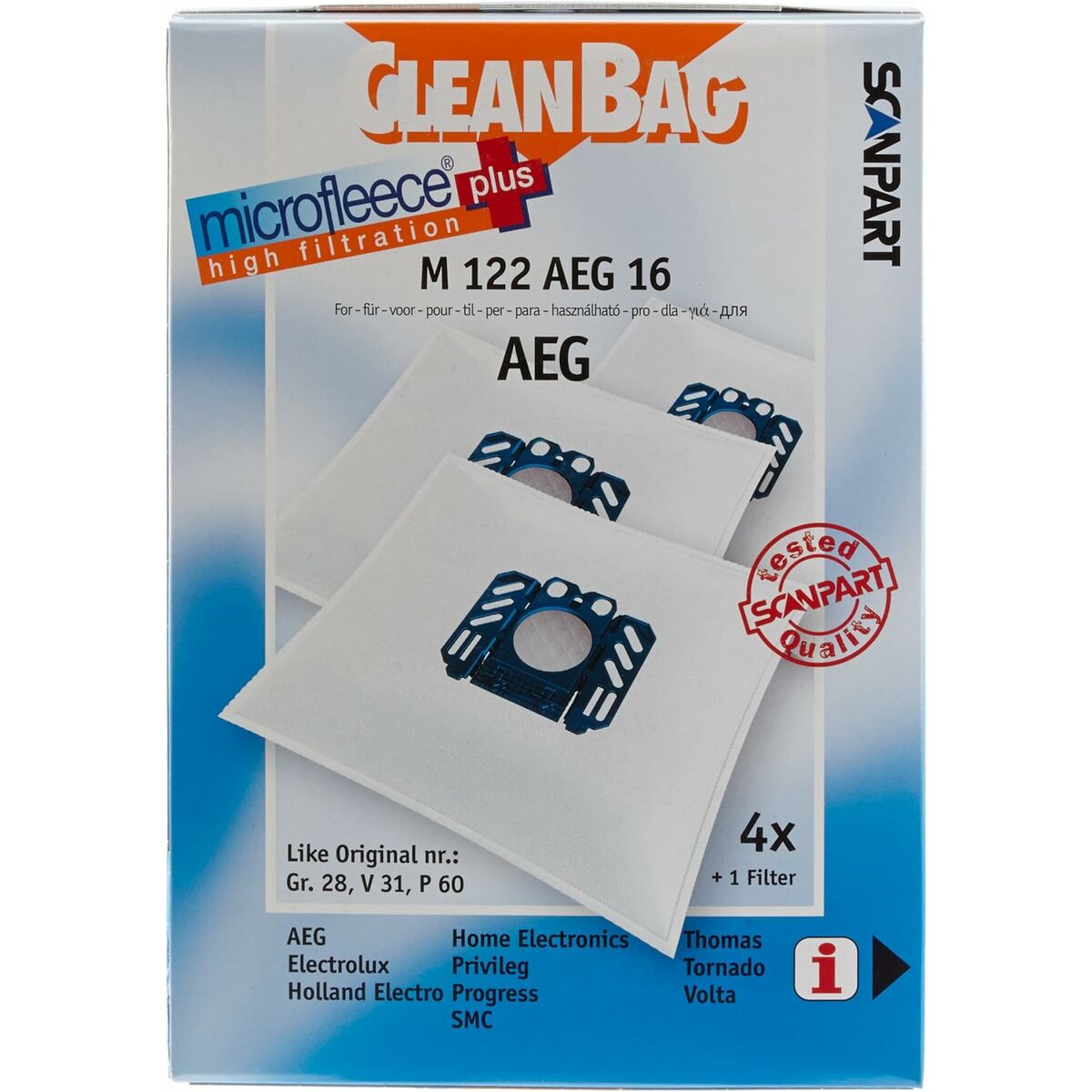 Reservezak voor Stofzuiger Scanpart M 122 AEG 16 AEG ELECTROLUX | Huisbest.nl