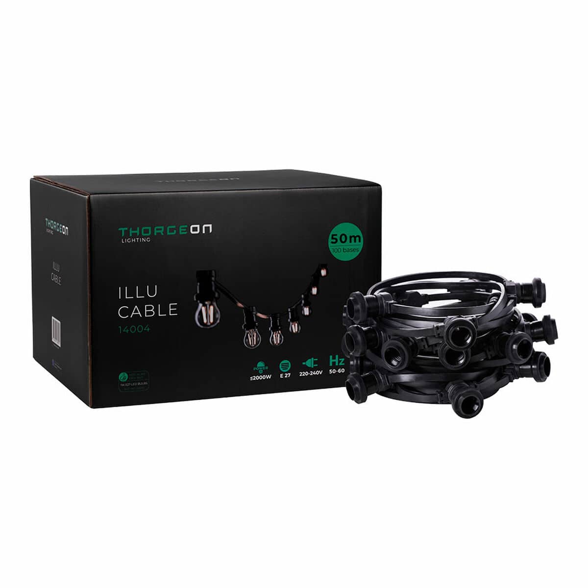 Lichtsnoer Thorgeon Zwart 2000 W 100 | Huisbest.nl