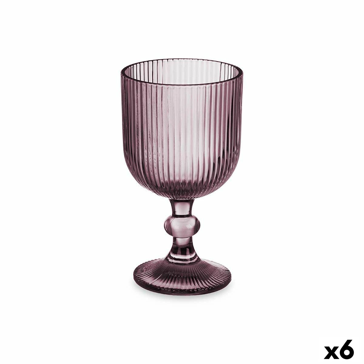 Wijnglas Vivalto OCT-DK80005SC Roze Glas 260 ml Strepen (6 Stuks) | Huisbest.nl