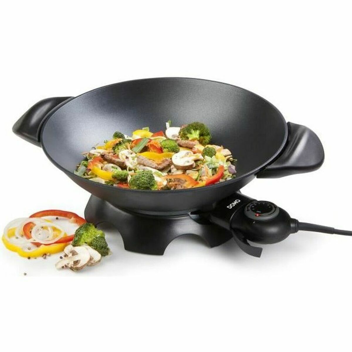 Wokpan DOMO DO-8708W 2000 W 5 L Zwart | Huisbest.nl