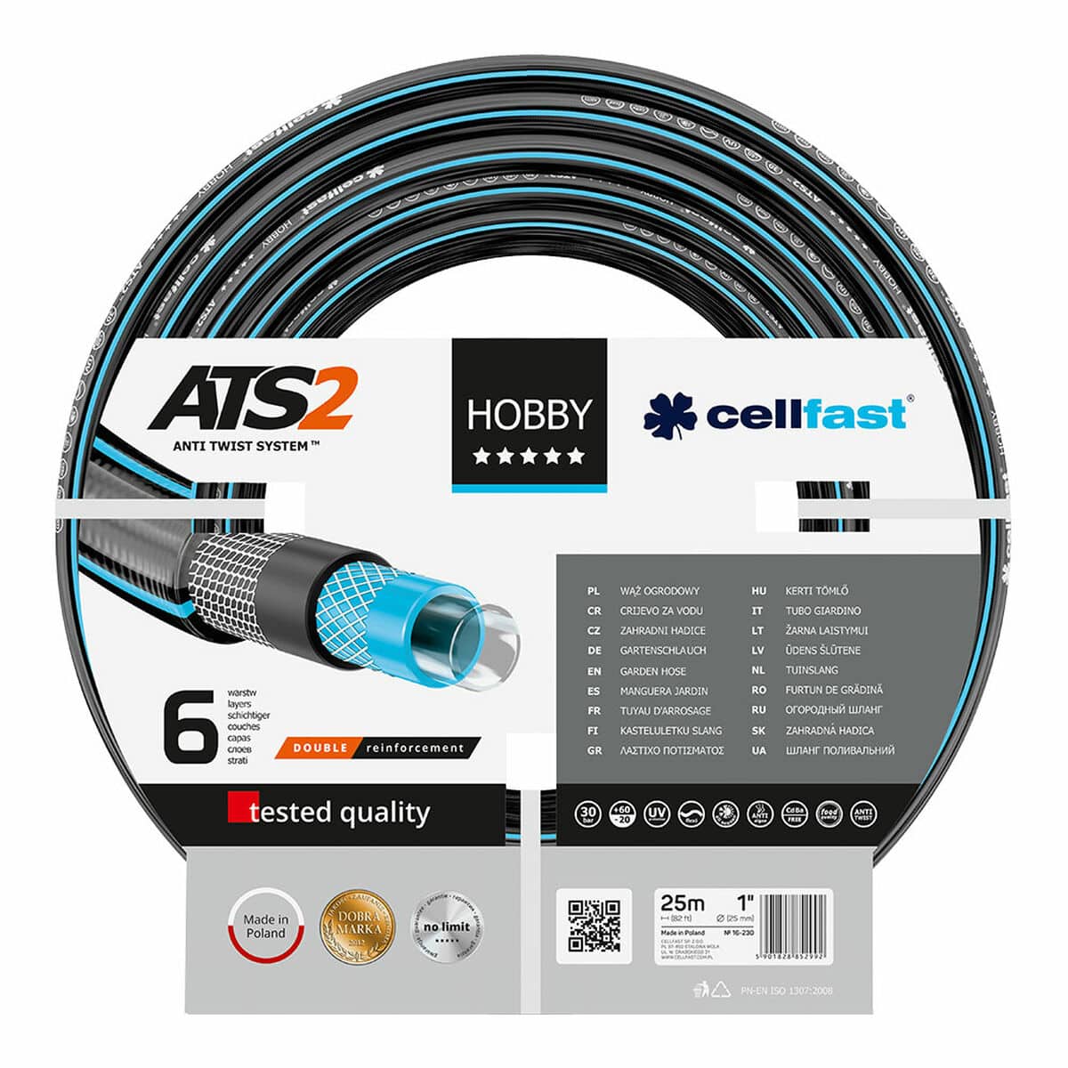 Tuinslang Cellfast Hobby Ats2 PVC 25 m Ø 25 mm 6 lagen | Huisbest.nl