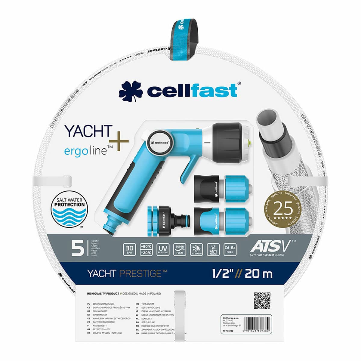 Slangset met accessoires Cellfast Yacht PVC 20 m Ø 12