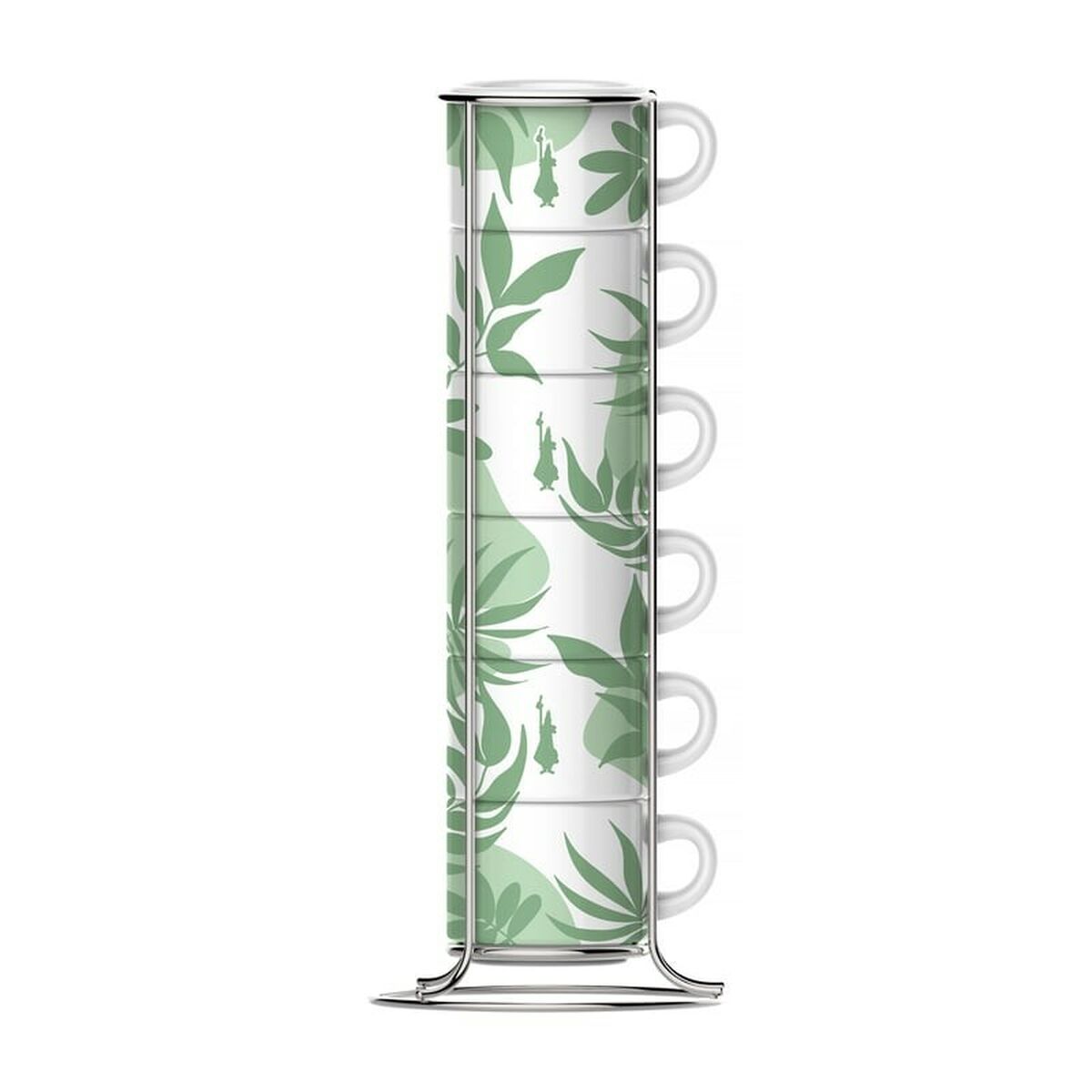 Set van 6 koffiekopjes Bialetti 29597 Wit Groen Porselein 90 ml (6 Stuks) | Huisbest.nl