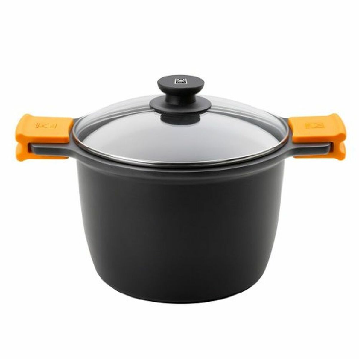 Pot met Glazen Deksel BRA A273907 Zwart Metaal Aluminium Gehard aluminium Gegoten aluminium (1 Stuks) | Huisbest.nl