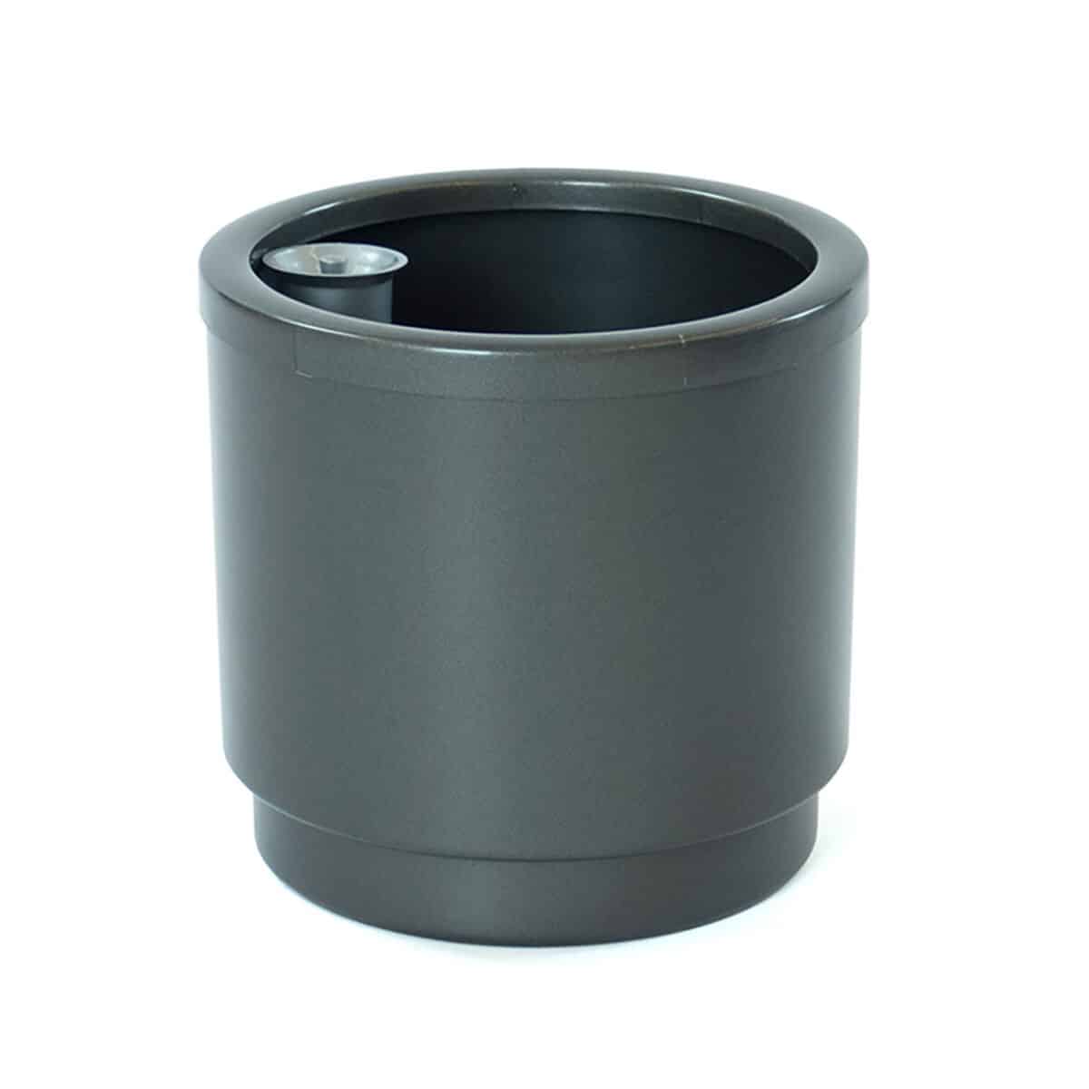 Zelfwaterende bloempot Plastiken Antraciet (Ø 22 cm) | Huisbest.nl