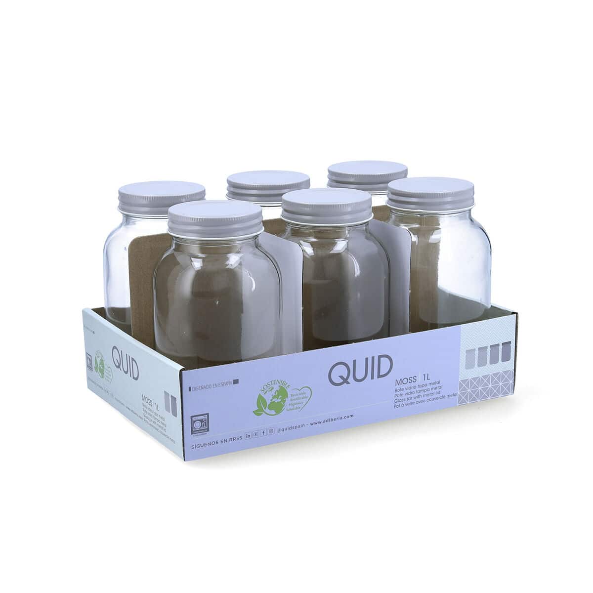 Blik Quid Moss Grijs Glas 1 L (Pack 6x) | Huisbest.nl