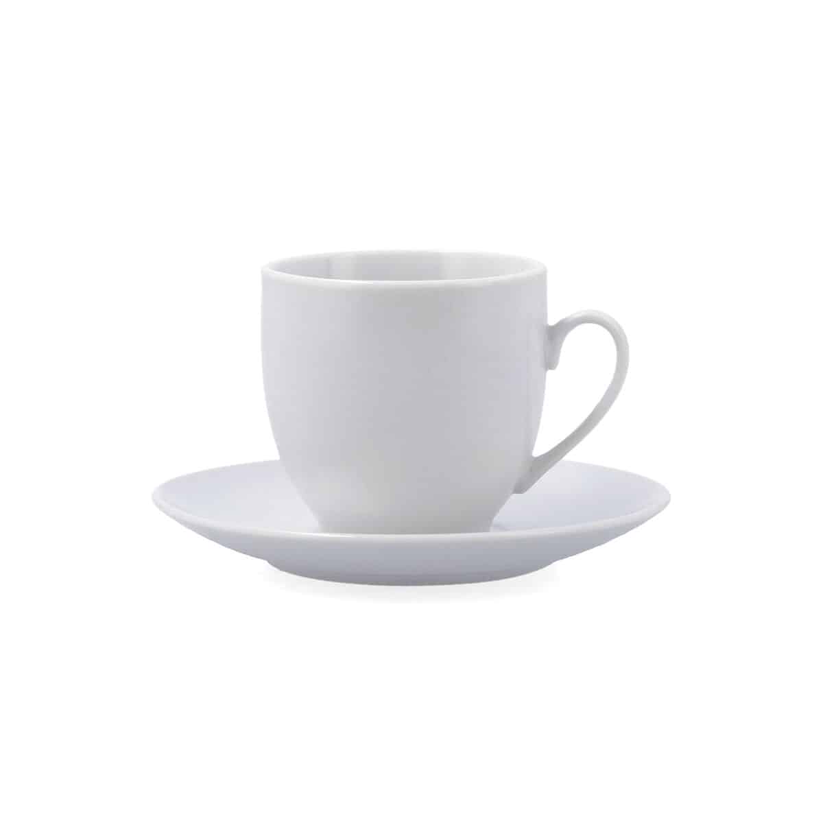 Kopje met schoteltje Quid New Renova Wit Keramisch 200 ml (6 Stuks) | Huisbest.nl