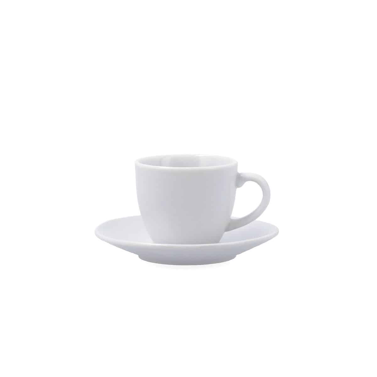 Kopje met schoteltje Quid New Renova Wit Keramisch 90 ml (6 Stuks) | Huisbest.nl