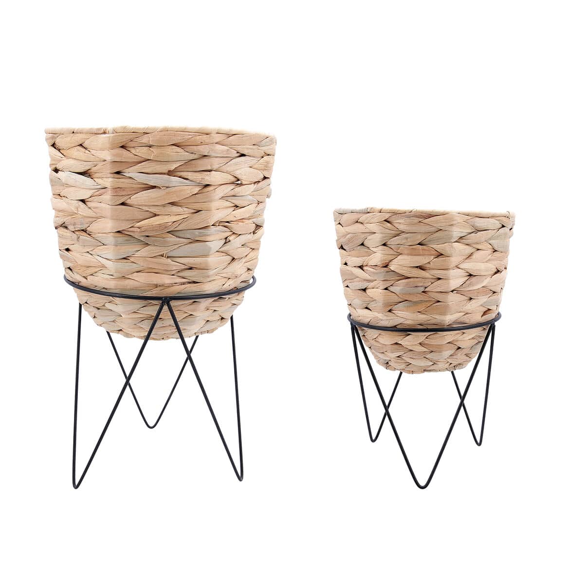 Bloempot met standaard Vinthera Moa Beige Metaal Waterhyacint 20 x 30 cm 25 x 40 cm 2 Onderdelen | Huisbest.nl