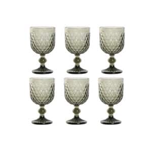 Set van bekers Home ESPRIT Grijs Kristal 240 ml (6 Stuks) | Huisbest.nl
