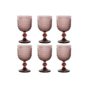 Set van bekers Home ESPRIT Roze Kristal 240 ml (6 Stuks) | Huisbest.nl