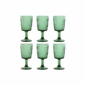 Set van bekers Home ESPRIT Groen Kristal 285 ml (6 Stuks) | Huisbest.nl