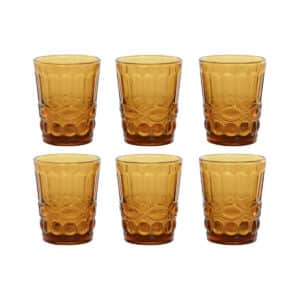 Glazenset Home ESPRIT Amber Kristal Met reliëf 240 ml (6 Stuks) | Huisbest.nl