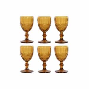 Set van bekers Home ESPRIT Amber Kristal 240 ml (6 Stuks) | Huisbest.nl