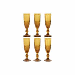 Set van bekers Home ESPRIT Amber Kristal 150 ml (6 Stuks) | Huisbest.nl