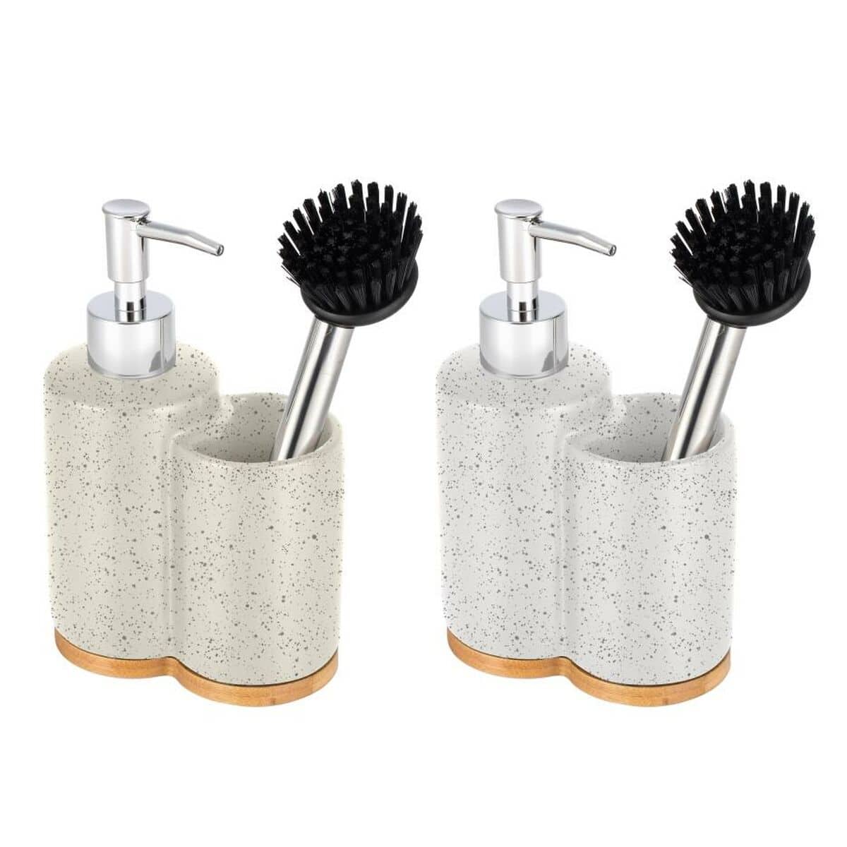 Zeepschaal Home ESPRIT Beige Grijs Zilverkleurig Bamboe Roestvrij staal Dolomite 11