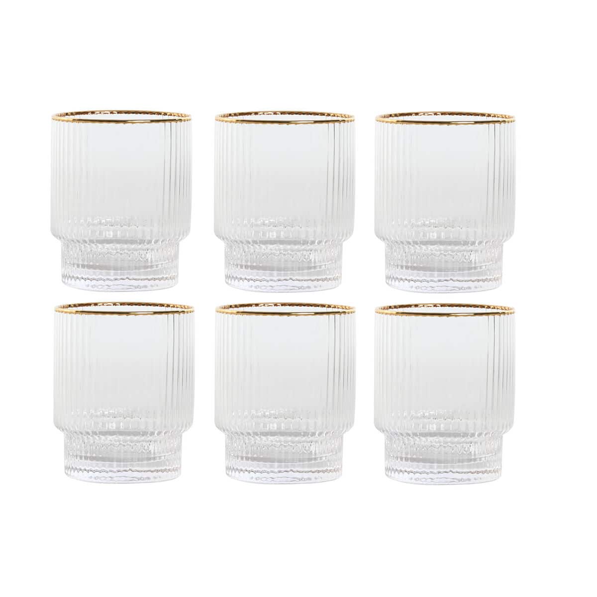 Glazenset Home ESPRIT Transparant Gouden Kristal 320 ml (6 Stuks) | Huisbest.nl