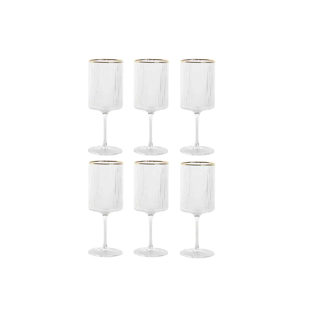 Glazenset Home ESPRIT Transparant Gouden Kristal 400 ml (6 Stuks) | Huisbest.nl