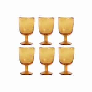 Set van bekers Home ESPRIT Amber Kristal 300 ml 8 x 8 x 14 cm (6 Stuks) | Huisbest.nl