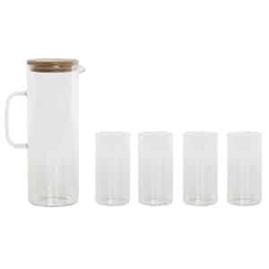 Glazenset Home ESPRIT Transparant Bamboe Borosilicaatglas 210 ml | Huisbest.nl