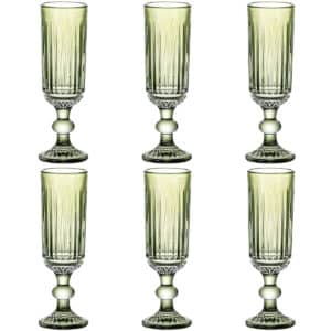 Set van bekers Home ESPRIT Groen Kristal 6 x 6 x 18