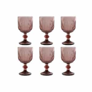 Set van bekers Home ESPRIT Roze Kristal 8 x 8 x 14