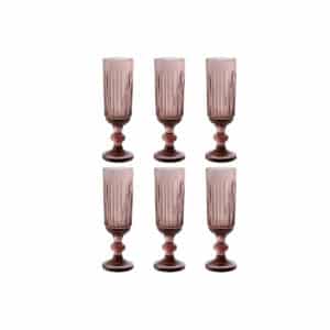Set van bekers Home ESPRIT Roze Kristal 6 x 6 x 18