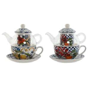 Theepot Home ESPRIT Blauw Wit Kristal Porselein (2 Stuks) | Huisbest.nl