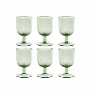 Set van bekers Home ESPRIT Groen Kristal 300 ml 8 x 8 x 14 cm (6 Stuks) | Huisbest.nl
