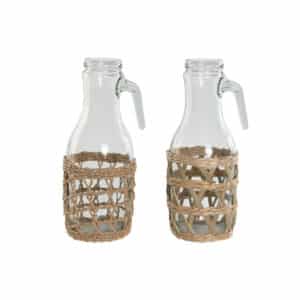 Kruik Home ESPRIT Natuurlijk Kristal Vezel (2 Stuks) | Huisbest.nl