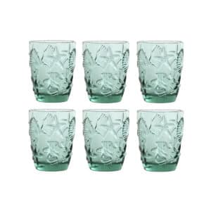 Glazenset Home ESPRIT Turkoois Kristal Mediterrane Met reliëf 290 ml (6 Stuks) | Huisbest.nl