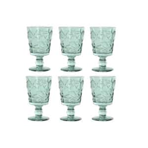 Set van bekers Home ESPRIT Turkoois Kristal 345 ml (6 Stuks) | Huisbest.nl