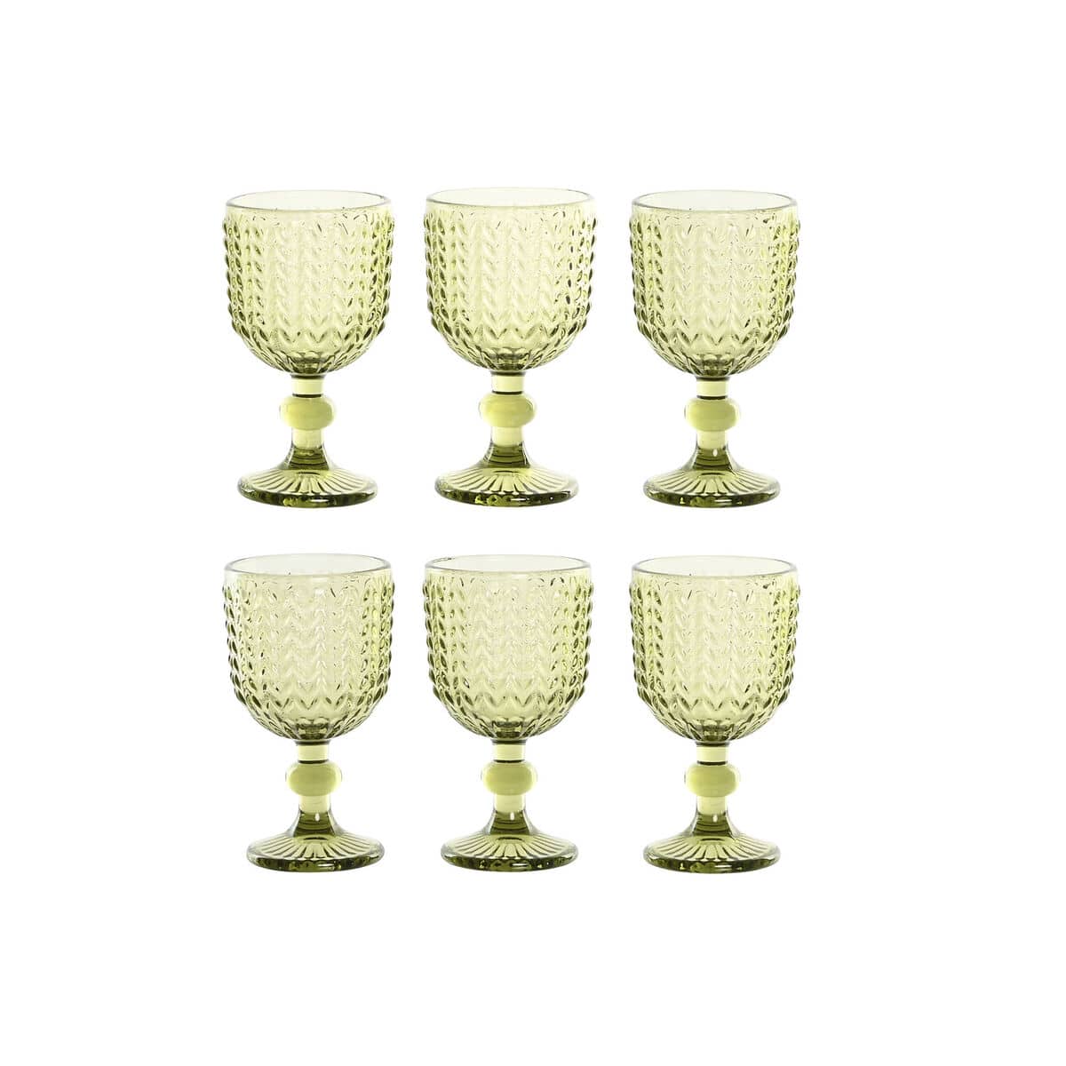 Set van bekers Home ESPRIT Groen Kristal 260 ml (6 Stuks) | Huisbest.nl